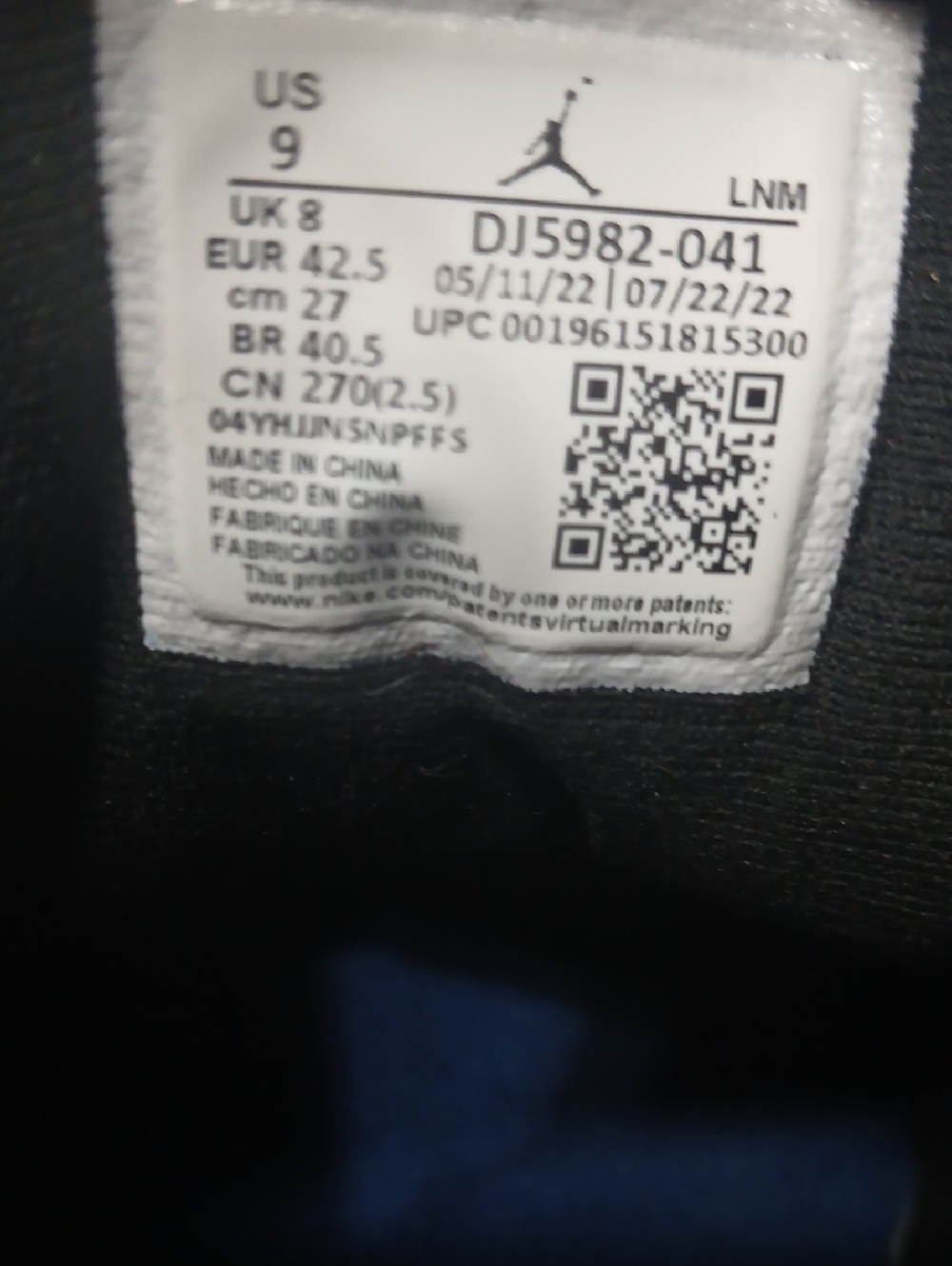 Air Jordan Retro 13 "BLACK UNIVERSITY BLUE" .Mens Size-9 100% AUTHENTIC! - Picture 6 of 12